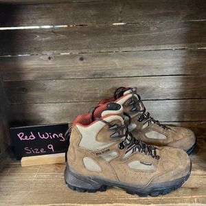 Womens Red Wing 2375 Brown Leather Safety Toe Waterproof Ankle Work Boots Size 9